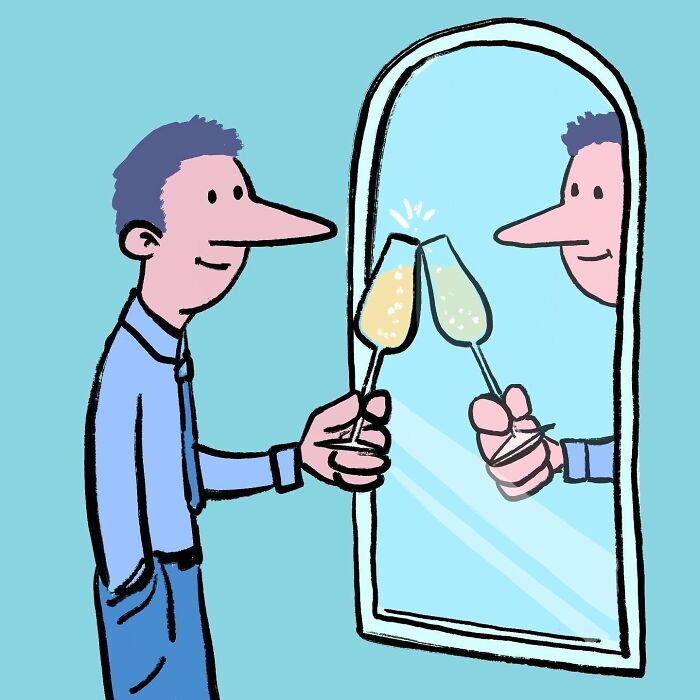 un homme devant un miroir