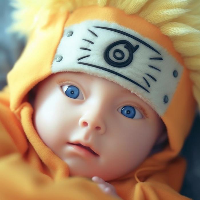 Naruto recréé en version bébé par une IA.