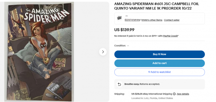 amazing spider-man #601 ebay