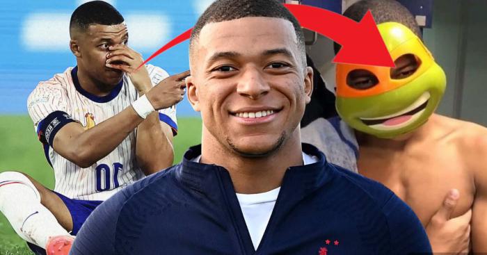 mbappe masque humour