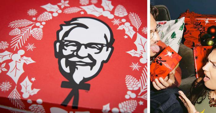 KFC lance un papier cadeau pour Noël à lécher au goût poulet frit