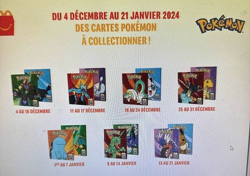 Cartes Pokémon chez Mcdonald