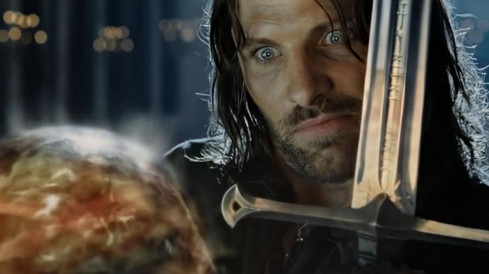 lotr movie aragorn palantir scene