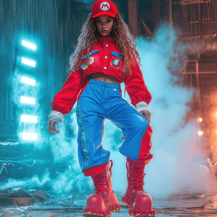 Une tenue très tendance pour femme  façon Mario