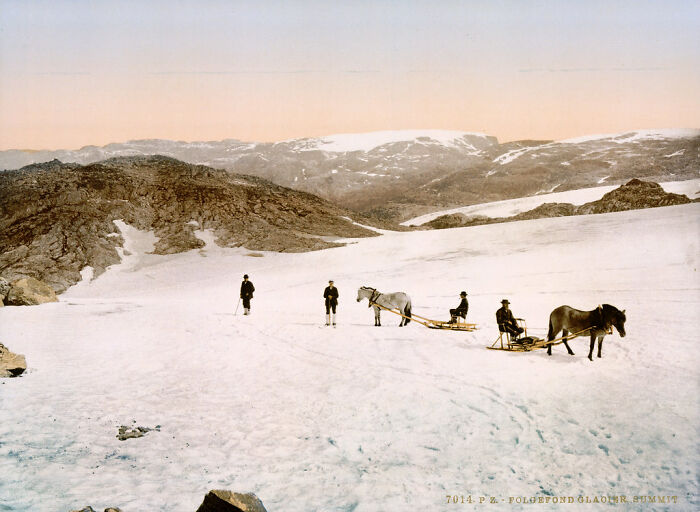 Glacier Folgefonn, Norvège, vers 1897