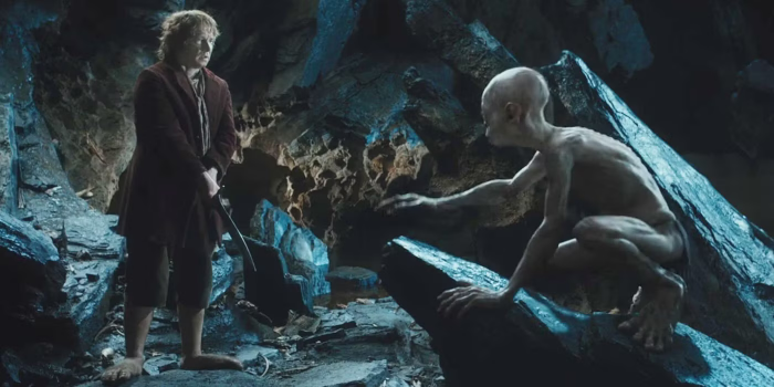 Rencontre entre Bilbo et Gollum