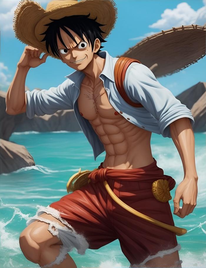 Luffy en mer