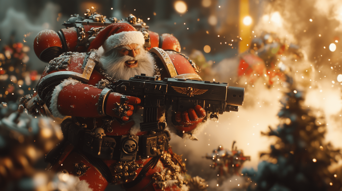 Santa Claus and his devastating rifle