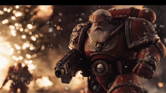 Santa Claus goes into battle