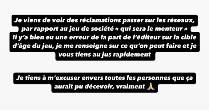 Excuses de Michou sur Instagram