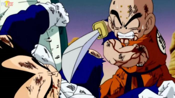 Krillin prêt à tuer Vegeta