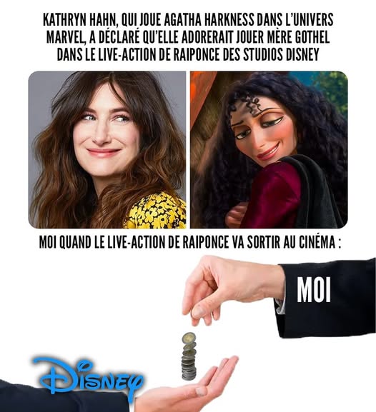 Kathryn Hahn et Mère Gothel du film Disney Raiponce