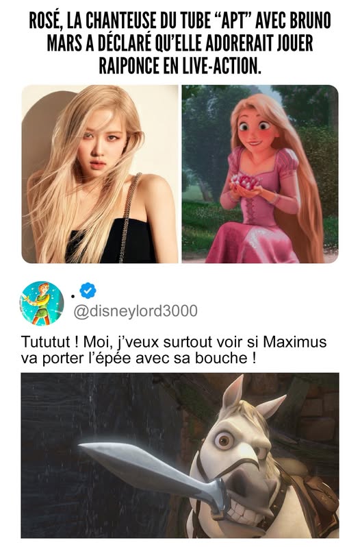 Rosé, la chanteuse du tube APT et Raiponce