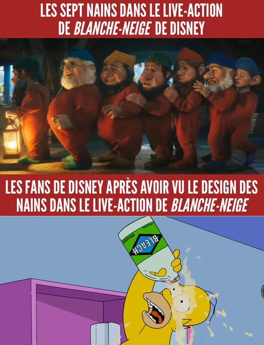 Les 7 Nains dans Blanche-Neige et Homer Simpson