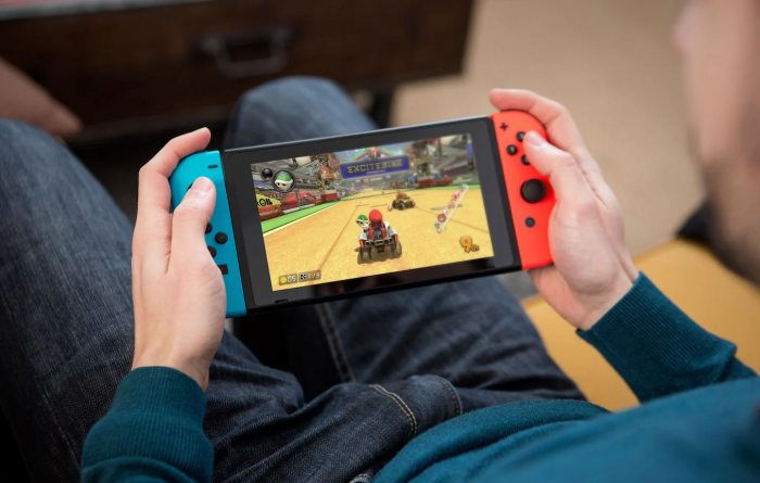 Joueur sur la Nintendo Switch