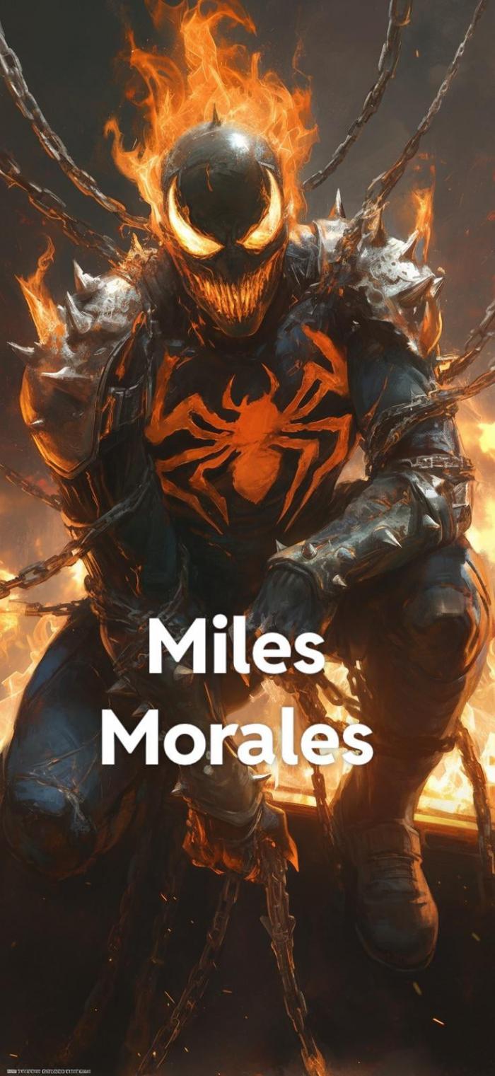 Une fusion de Ghost Rider avec Spider Man Miles Morales