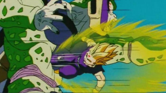 dragon ball gohan smash Cell