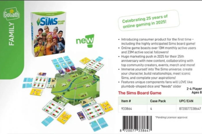 Jeu de société les Sims pour les 25 ans de la franchise