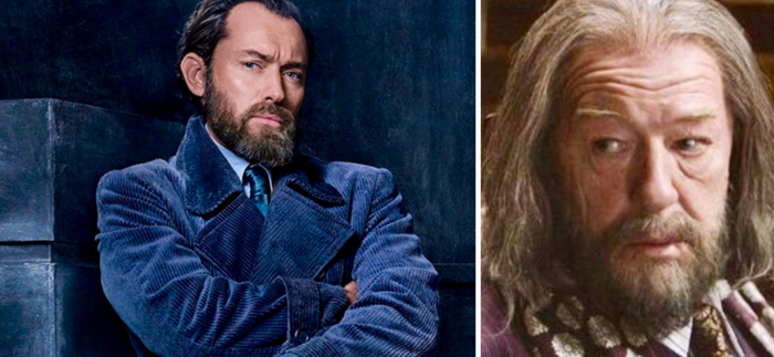 Jude Law et Michael Gambon en Dumbledore