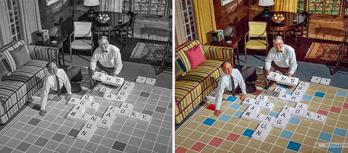 L’inventeur du Scrabble Alfred Butts et le promoteur James Brunot