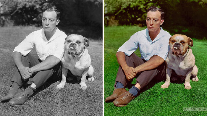 Buster Keaton et son chien, 1929