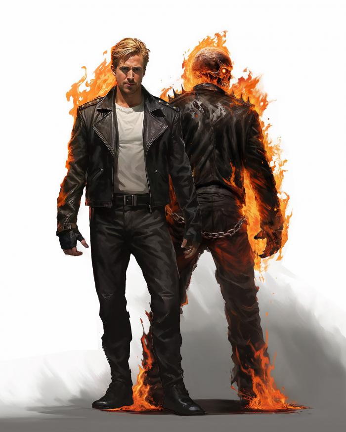 Concept art de Ryan Gosling en Ghost Rider