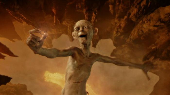 lotr gollum fall in lava