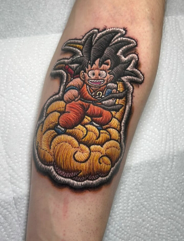 Son Goku sur son nuage magique dans Dragon Ball