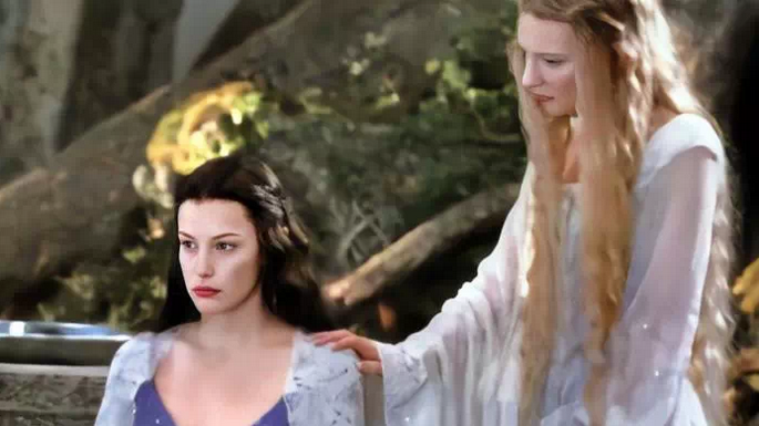 lotr movie arwen and galadriel cut scene