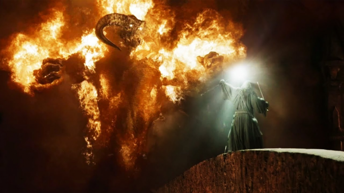 lotr movie balrog vs gandalf
