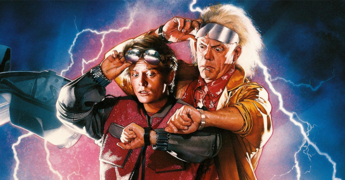 Retour vers le futur : Michael J. Fox (Marty McFly) et Christopher Lloyd (Doc Emmett Brown) 