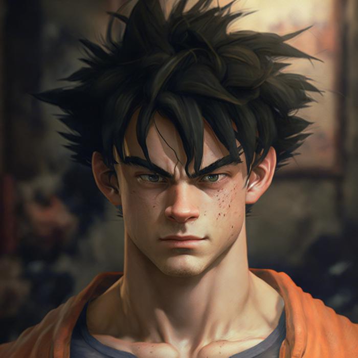 Son Goku dans Dragon Ball Z en version réaliste.