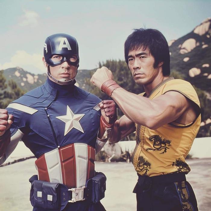 Captain America et Bruce Lee
