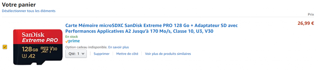 Plus de 50% de réduction sur cette carte mémoire microSD SanDisk
