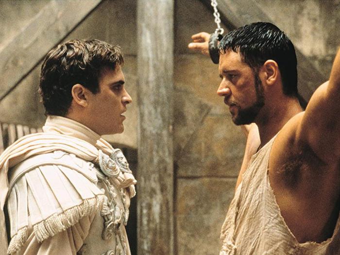 Russell Crowe et Joaquin Phoenix dans Gladiator