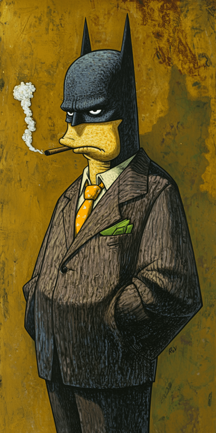 Bart façon Batman en costume