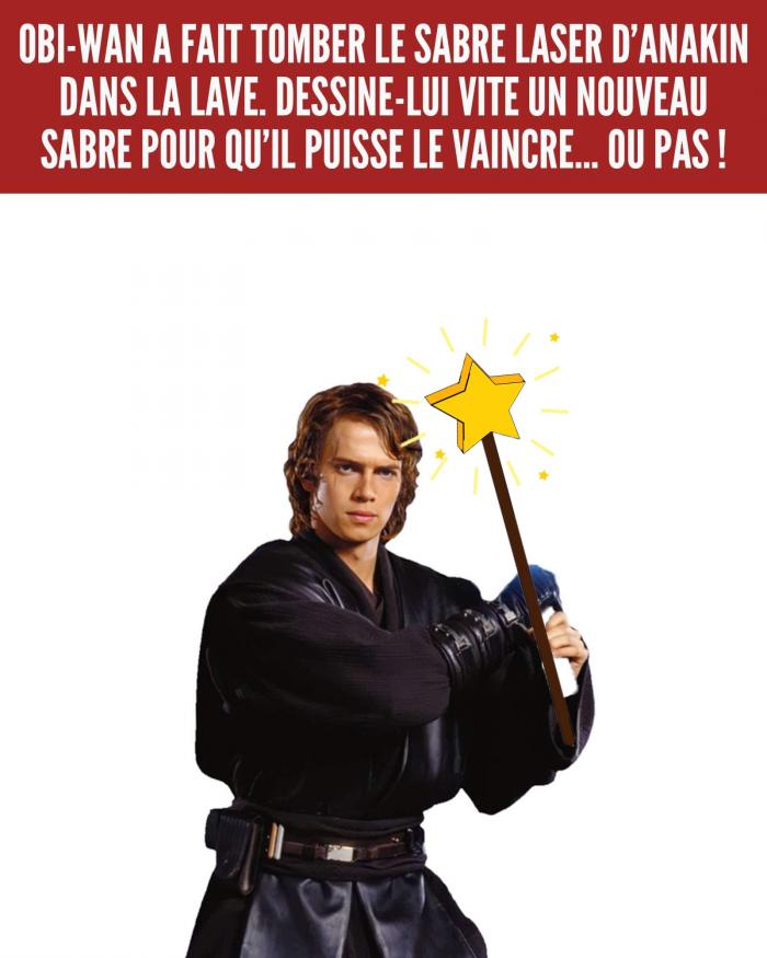 Anakin Skywalker avec une baguette magique