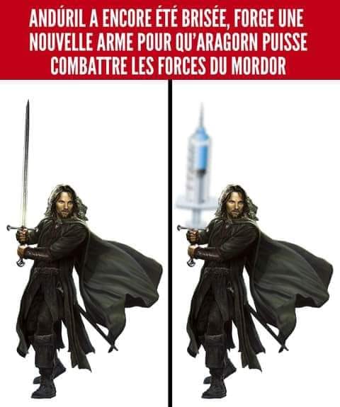 Aragorn avec une seringue 