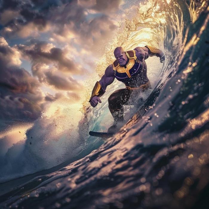 Thanos qui se prend pour un surfeur
