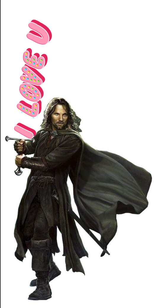 Aragorn avec une épée I love you