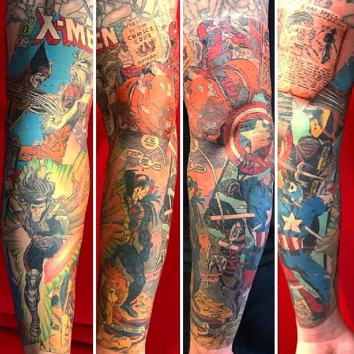 tatouage marvel panorama