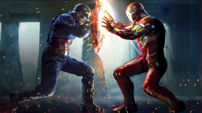 Cap vs Iron Man dans Civil War