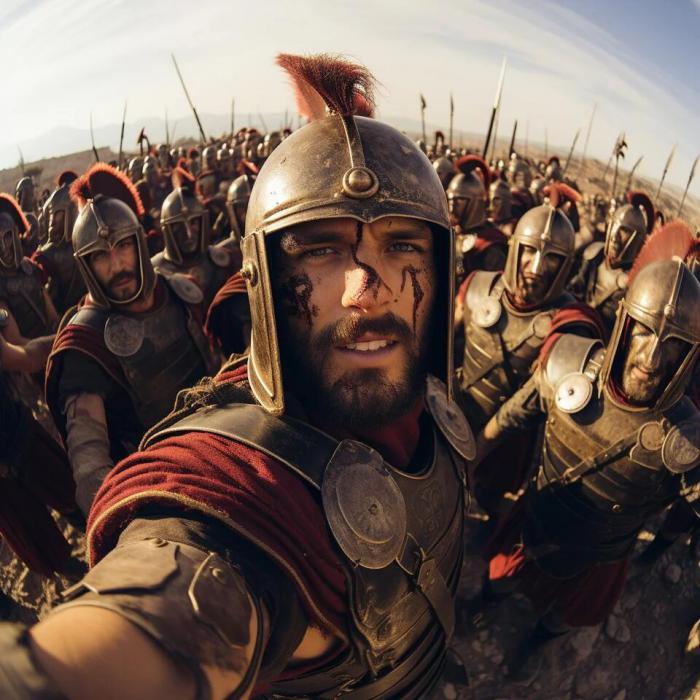 midjourney selfie soldats romains