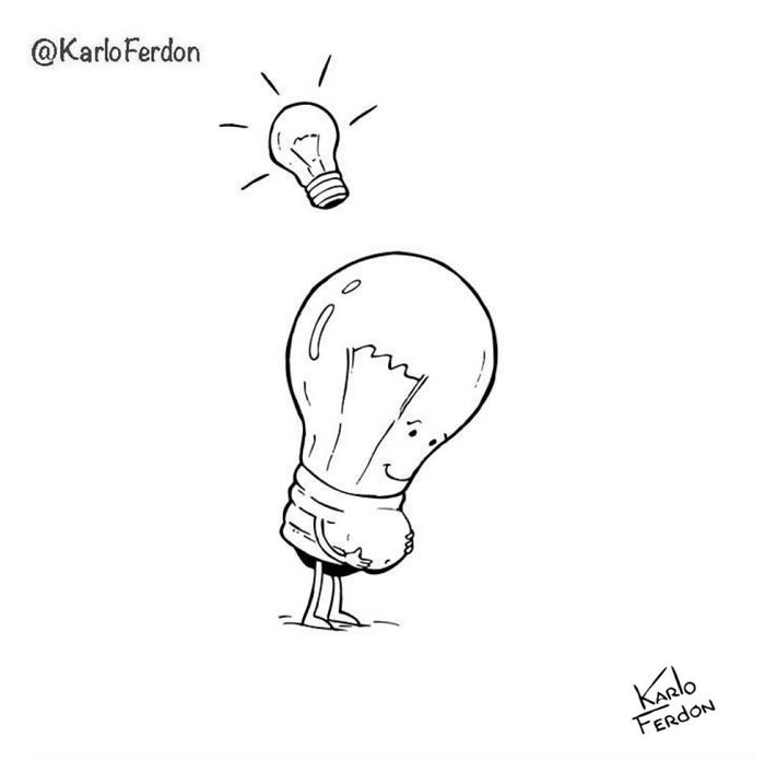 une ampoule qui a une idée