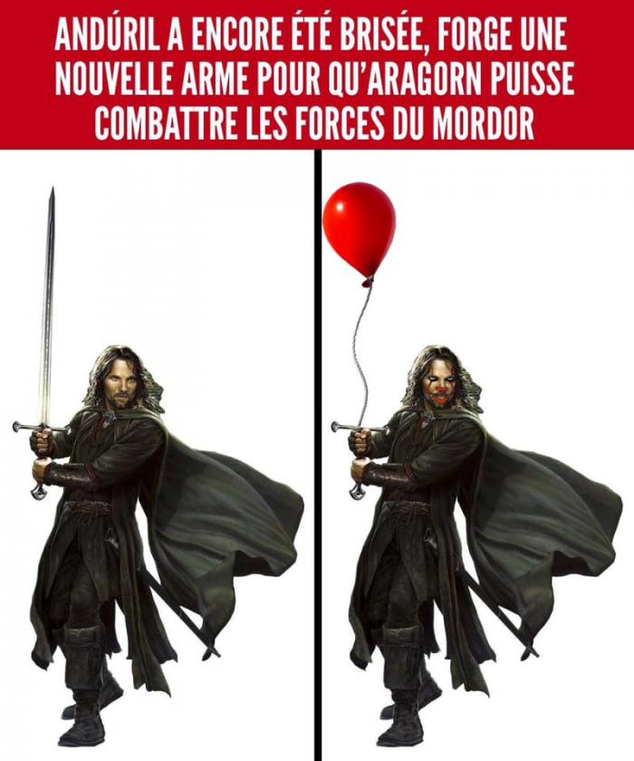 Aragorn avec un ballon rouge