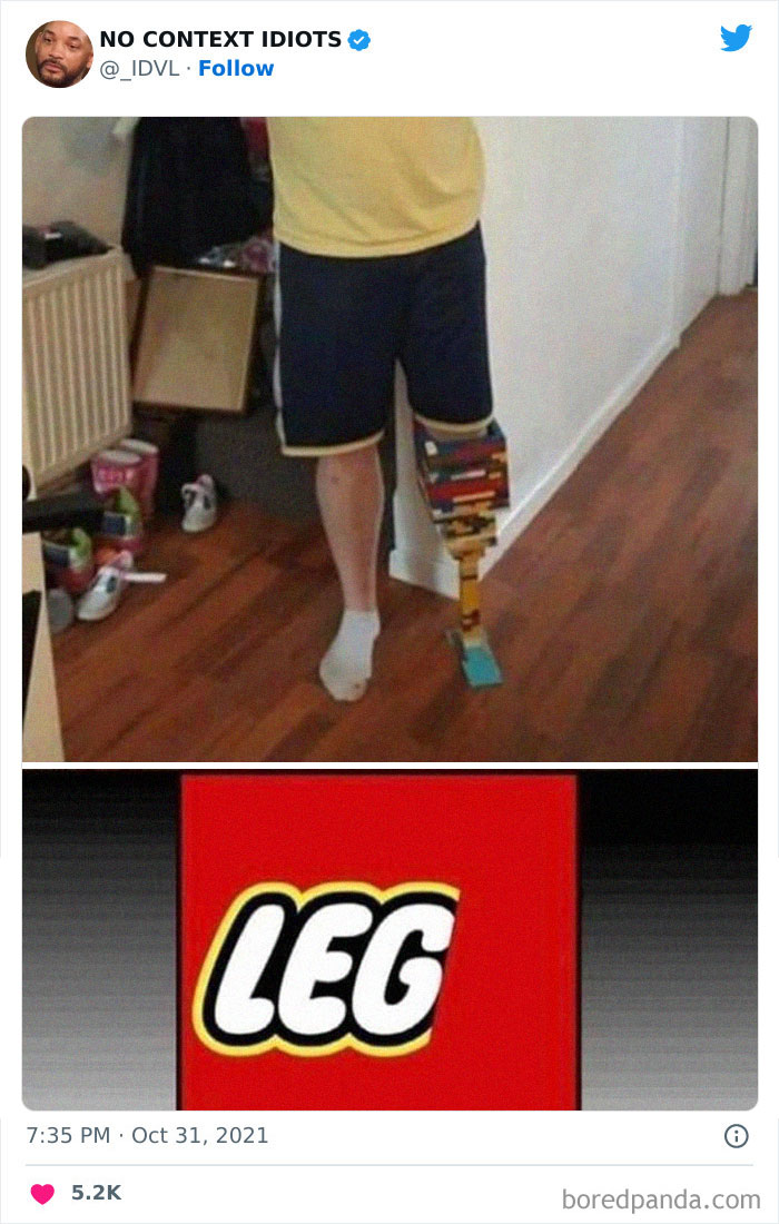 une jambe en lego