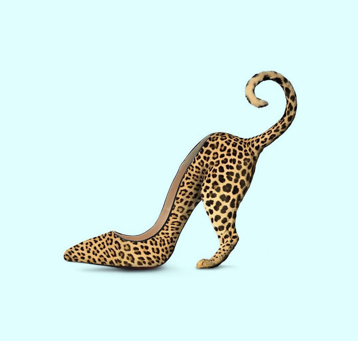 une chaussure léopard