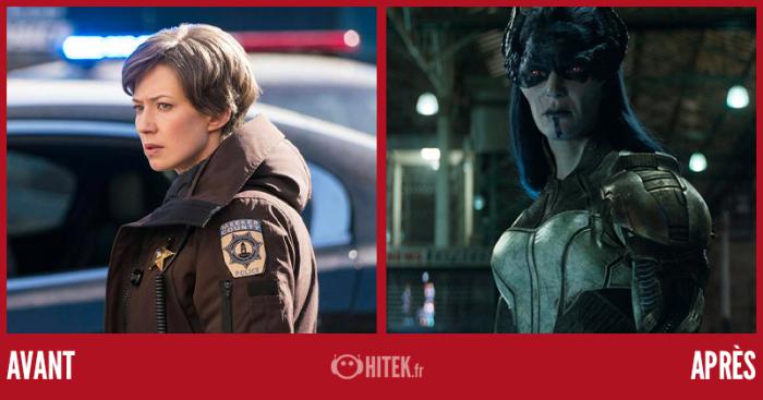 Carrie Coon joue Proxima Midnight dans Avengers : Infinity War et Endgame. 