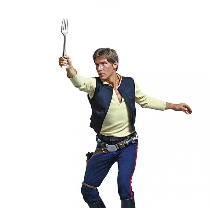 Han Solo qui tient une fourchette