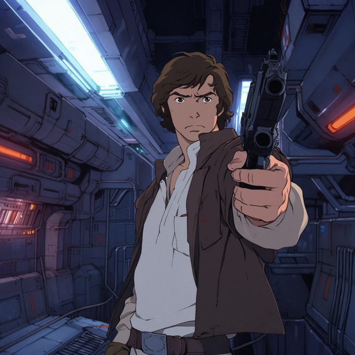 Han Solo de Star Wars en version Ghibli